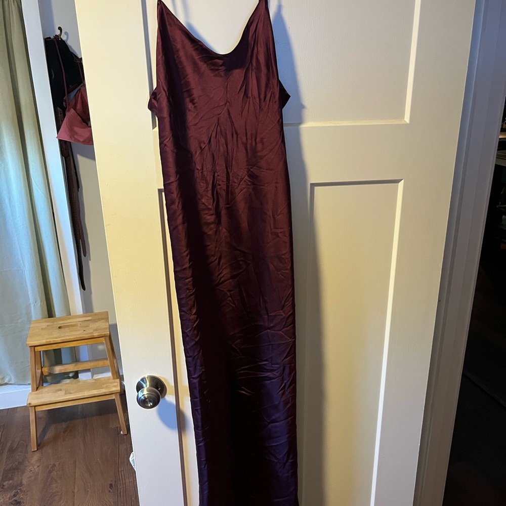 Quince plum silk slip dress